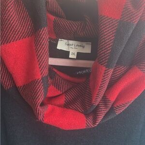 Red and Black Plaid Women's Sweater Dress